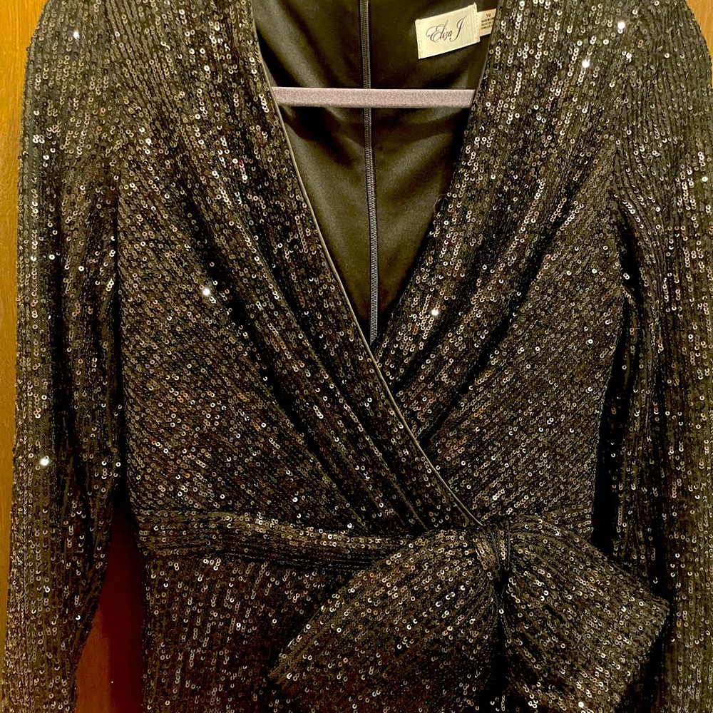 Black floor-length evening gown
